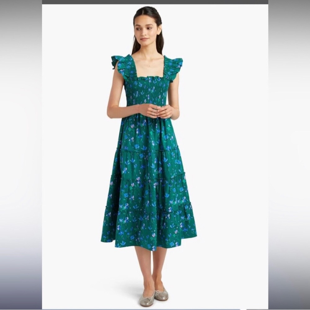 Hill House Ellie Nap Dress Emerald Space Floral